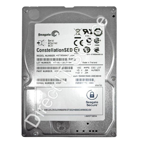 Seagate ST9500431SS - 500GB 7.2K SAS 6.0Gbps 2.5" 16MB Cache Hard Drive