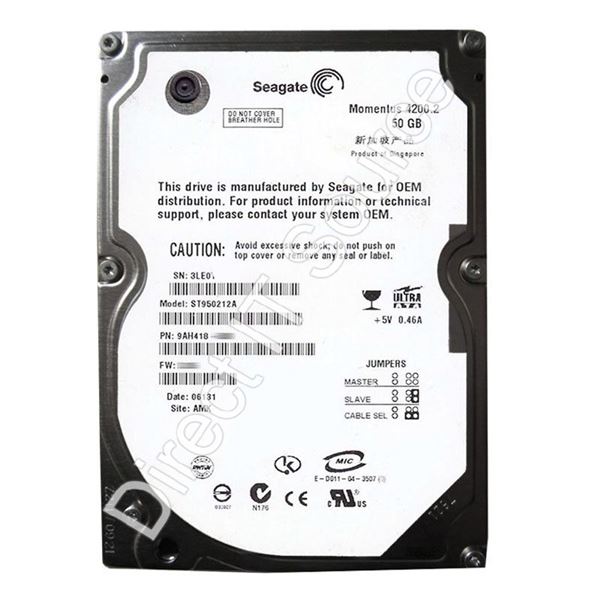 Seagate ST950212A - 50GB 5.4K Ultra-ATA/100 2.5" 2MB Cache Hard Drive