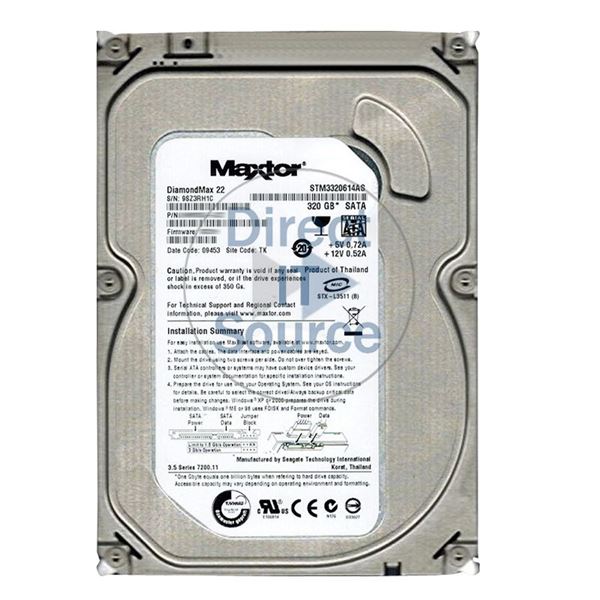 Maxtor STM3320614AS - 320GB 7.2K SATA 3.0Gbps 3.5" 16MB Cache Hard Drive