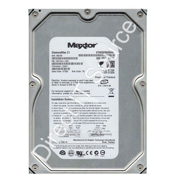 Seagate STM3320620AS - 320GB 7.2K SATA 3.0Gbps 3.5" 8MB Cache Hard Drive