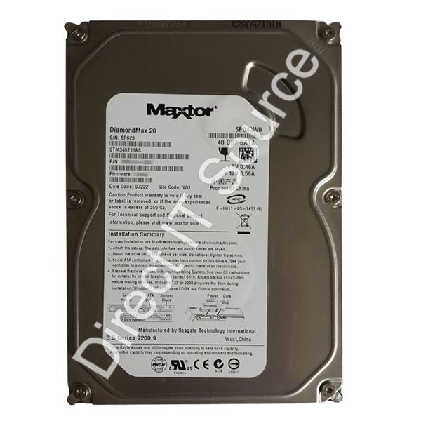 Seagate STM340211AS - 40GB 7.2K SATA 3.0Gbps 3.5" 2MB Cache Hard Drive