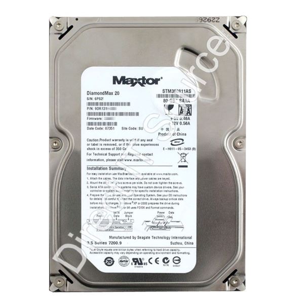 Seagate STM380811AS - 80GB 7.2K SATA 3.0Gbps 3.5" 8MB Cache Hard Drive