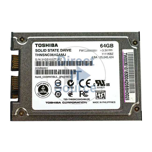 Toshiba THNSNC064GAMJ - 64GB SATA 1.8" SSD