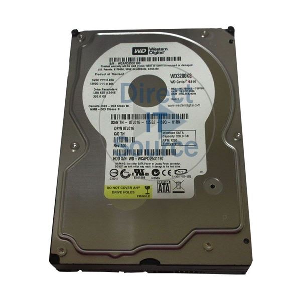 Dell TJ016 - 320GB 7.2K SATA 1.5Gbps 3.5" 16MB Cache Hard Drive