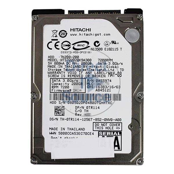 Dell TR114 - 200GB 7.2K SATA 2.5" Hard Drive