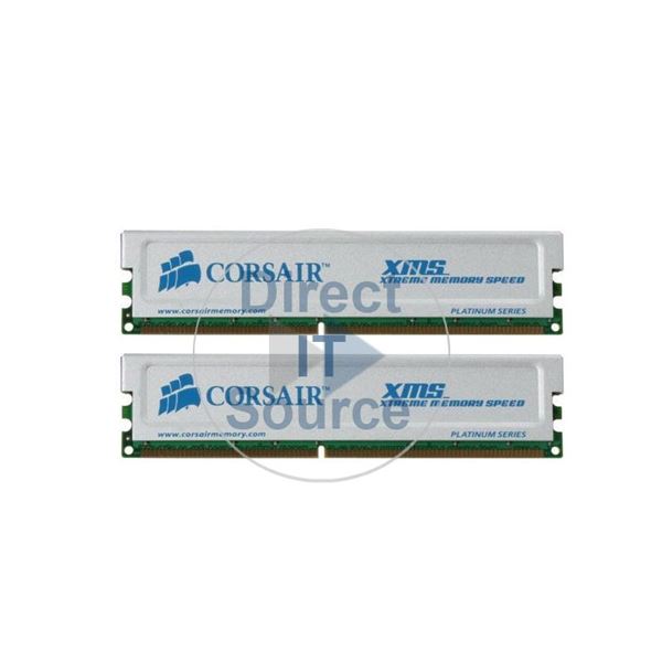 Corsair TWINX2048-3200C2PT - 2GB 2x1GB DDR PC-3200 Non-ECC Unbuffered 184-Pins Memory
