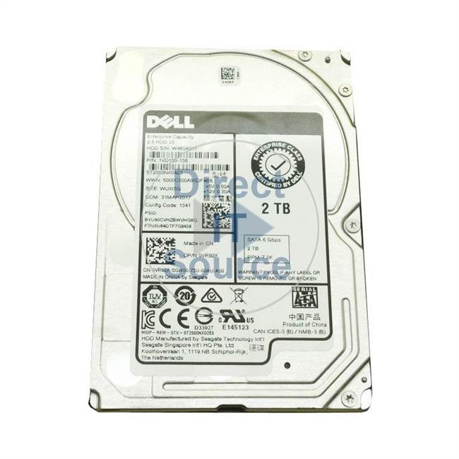 VR92X Dell - 2TB 7.2K SATA 6.0Gbps 2.5" Cache Hard Drive
