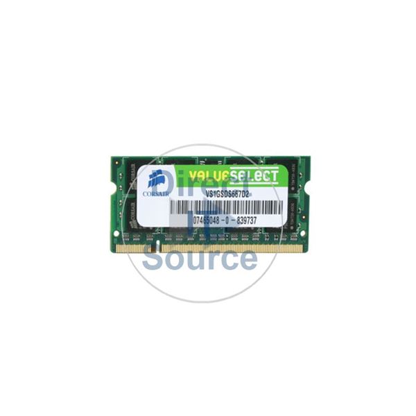 Corsair VS1GSDS667D2 - 1GB DDR2 PC2-5300 Non-ECC Unbuffered 200-Pins Memory