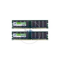 Corsair VS2GBKIT400C3 - 2GB 2x1GB DDR PC-3200 184-Pins Memory