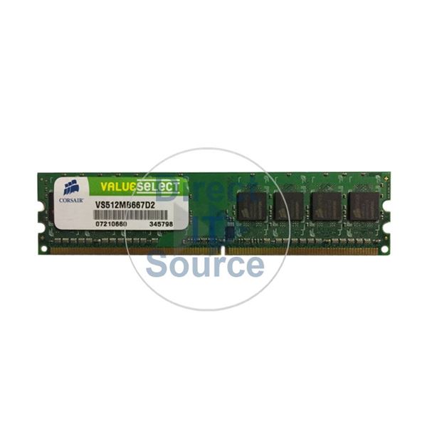 Corsair VS512MB667D2 - 512MB DDR2 PC2-5300 Non-ECC Unbuffered 240-Pins Memory