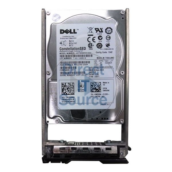 Dell W335K - 500GB 7.2K SAS 2.5" 16MB Cache Hard Drive