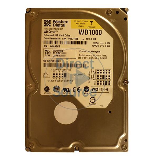 WD WD1000JB - 100GB 7.2K EIDE 3.5" 8MB Cache Hard Drive