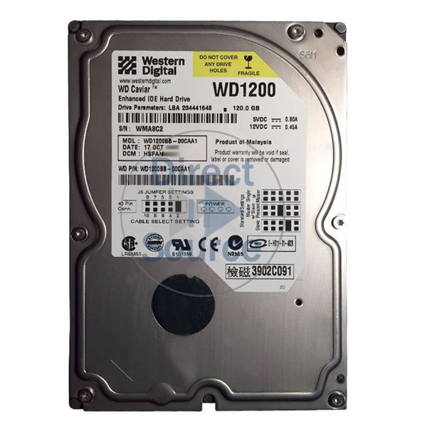 WD WD1200BB-00CAA1 - 120GB 7.2K IDE Ultra-ATA/100 3.5" 2MB Cache Hard Drive