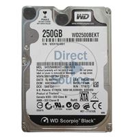WD WD2500BEKT-00A25T0 - 250GB 7.2K SATA 3.0Gbps 2.5" 16MB Hard Drive