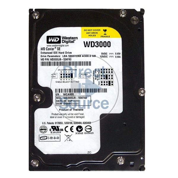 WD WD3000JB-55KFA0 - 300GB 7.2K IDE 3.5" 8MB Cache Hard Drive