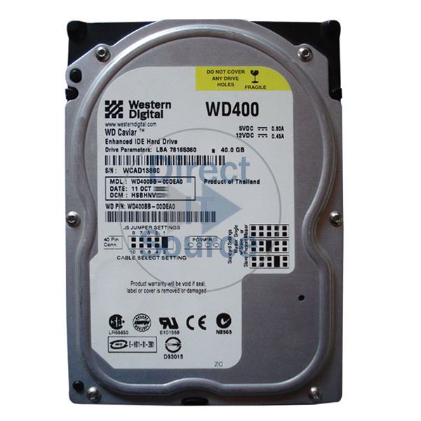 WD WD400BB-00DEA0 - 40GB 7.2K ATA/100 3.5" 2MB Cache Hard Drive