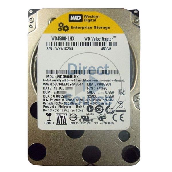 WD WD4500HLHX - 450GB 10K SATA 6.0Gbps 3.5" 32MB Hard Drive