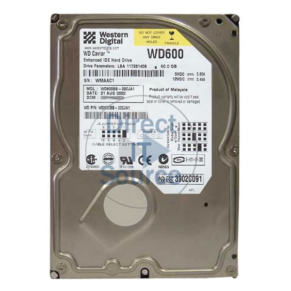 WD WD600BB-00CJA1 - 60GB 7.2K IDE 3.5" 2MB Cache Hard Drive