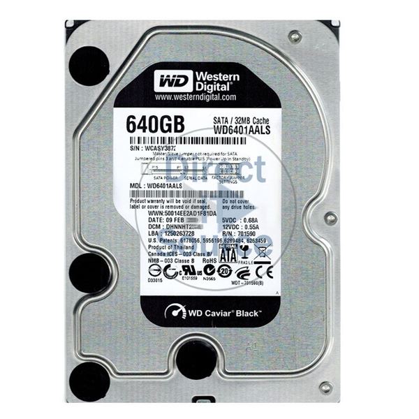 WD WD6401AALS - 640GB 7.2K SATA 3.0Gbps 3.5" 32MB Hard Drive
