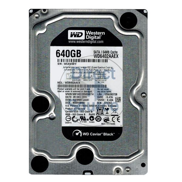 WD WD6402AAEX - 640GB 7.2K SATA 6.0Gbps 3.5" 64MB Hard Drive