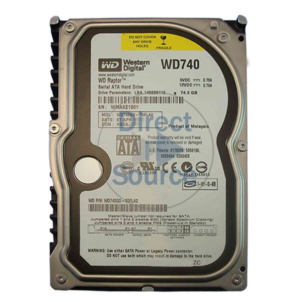 WD WD740GD-00FLA2 - 74GB 10K SATA 1.5Gbps 3.5" 8MB Hard Drive
