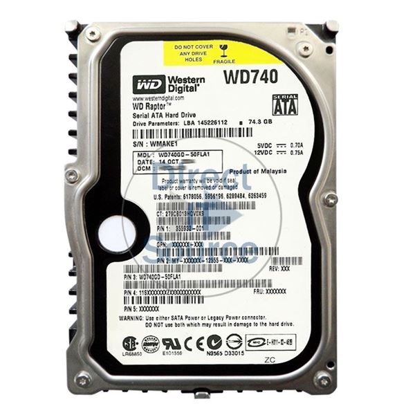 WD WD740GD-50FLA1 - 74GB 10K SATA 1.5Gbps 3.5" 8MB Cache Hard Drive