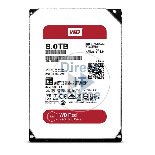 WD WD80EFRX - 8TB 5.4K SATA 6.0Gbps 3.5" 128MB Cache Hard Drive