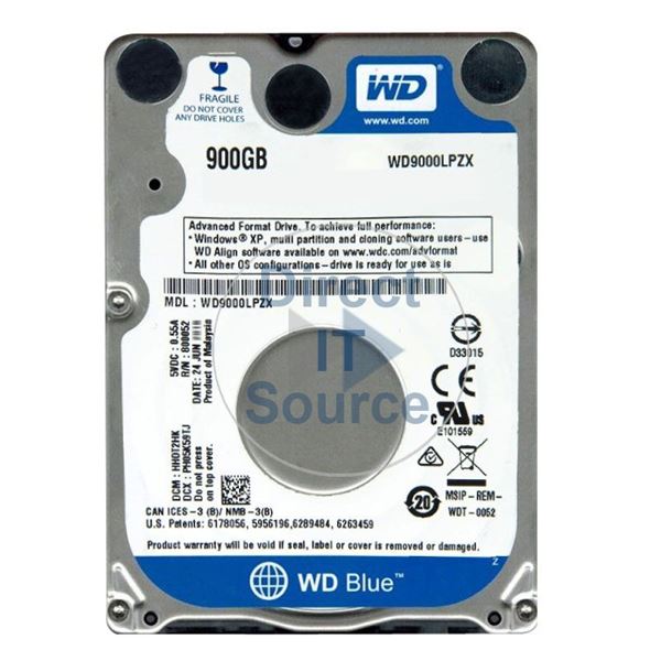 WD WD9000LPZX - 900GB 5.4K SATA 6.0Gbps 2.5" 64MB Cache Hard Drive