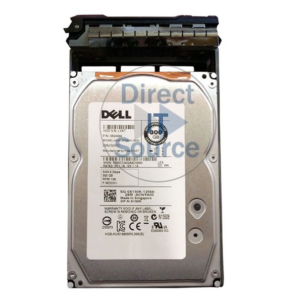 Dell X150K - 300GB 15K SAS 6.0Gbps 3.5" 64MB Cache Hard Drive
