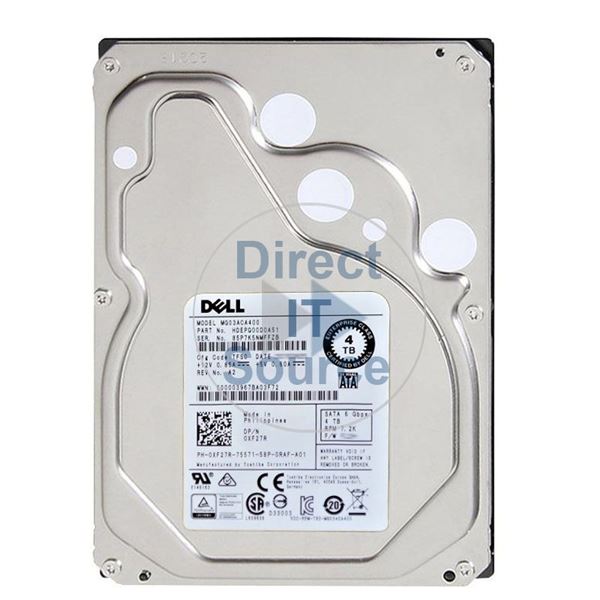 Dell XF27R - 4TB 7.2K SATA 6.0Gbps 3.5" Hard Drive