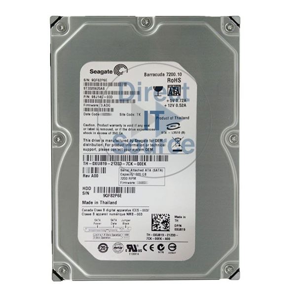 Dell XU819 - 320GB 7.2K SATA 3.0Gbps 3.5" 16MB Cache Hard Drive