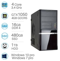 CAD WORKSTATION - i7-6700 | 16GB DDR4 | 480GB SSD+1TB | Nvidia GTX1050 4GB | Win 7/10 Pro