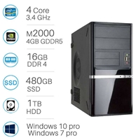 CAD WORKSTATION -  i7-6700 | 16GB DDR4 | 480GB SSD + 1TB | Nvidia M2000 4GB | Win 7/10 Pro