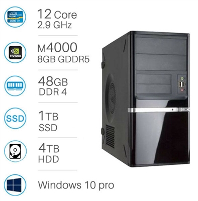 CAD WORKSTATION - i9-7920x | 48GB DDR4 | 1TB SSD+4TB | Quadro M4000 8GB | Win 10 Pro