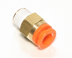 Accu-Lube, 9344, Male connector 1/4" Q/R x 1/8" NPT (For Bottom of Pumps)