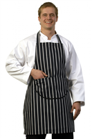 Butchers Stripe Blue Bib Apron - One Size - A040