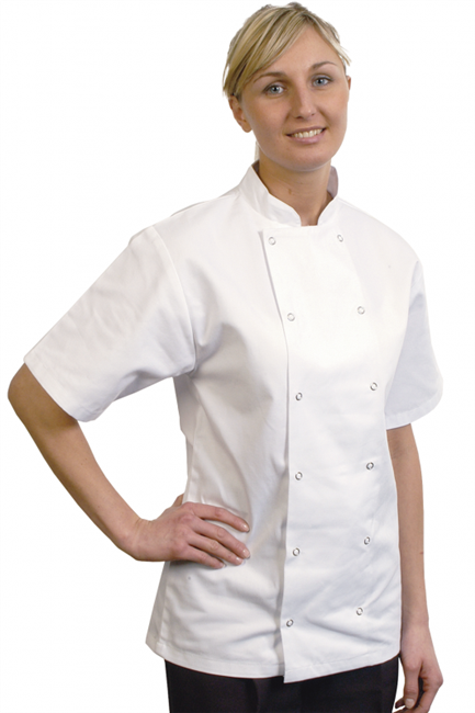 Danny Short Sleeve Chef Jacket White - Sizes XS to XXL