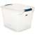 Rubbermaid Clever Store RMCC300014 Storage Container, Plastic, Clear Blue, 18.75 in L, 13.375 in W, 10.5 in H