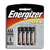 Energizer E92BP-4 Battery, 1.5 V Battery, 1250 mAh, AAA Battery, Alkaline, Manganese Dioxide, Zinc