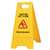 Zephyr 45100 Wet Floor Sign, CAUTION WET FLOOR, PISO MOJADO, English, Spanish