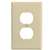 Eaton PJ8V-10-L Wallplate, 1-Gang, Polycarbonate, Ivory