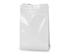12 oz White Coffee Bags with Degassing Valve, 25 pack