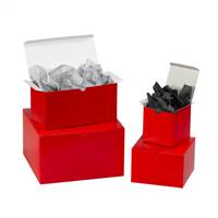 9 x 4 1/2 x 4 1/2" Holiday Red Gift Boxes