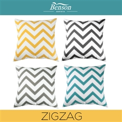 Zig Zag Linen Cushion Cover