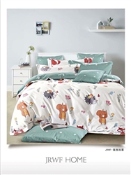 Brorden Kids Printed Pure Cotton Single Bed Quilt Cover Set- Squirrel