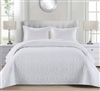 Quilted Embossed Bedspread/Coverlet Queen/King Size White