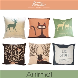 Animal Linen Cushion Cover