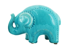 Bali elephant turq 13.5cm