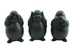 Bird set of 3 matt black