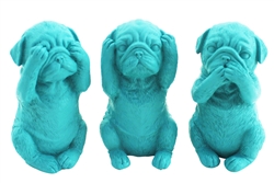 Dog set of 3 aqua